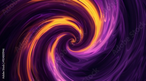 a purple and yellow swirl on a black background