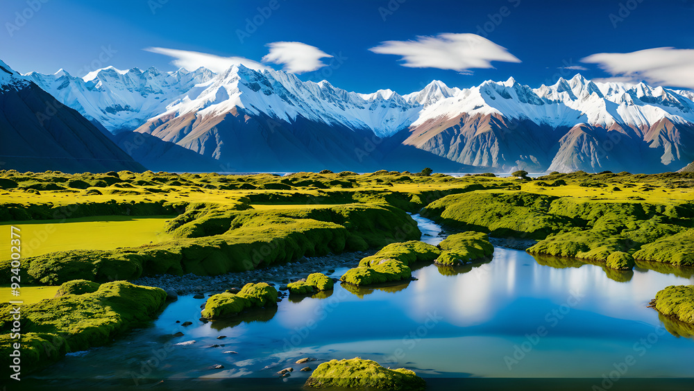 Obraz premium Majestic Peaks of New Zealand