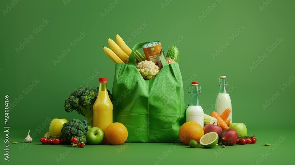 Fototapeta premium The green grocery bag