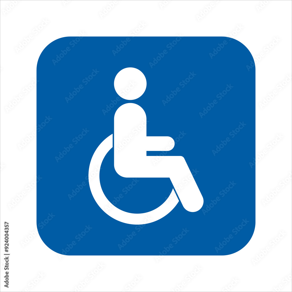 Disabled person icon on a white background. Disabled person icon on a white background.