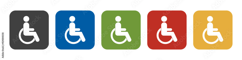 Disabled person icon on a white background. Disabled person icon on a white background.