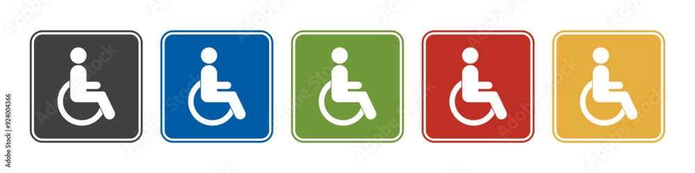 Disabled person icon on a white background. Disabled person icon on a white background.