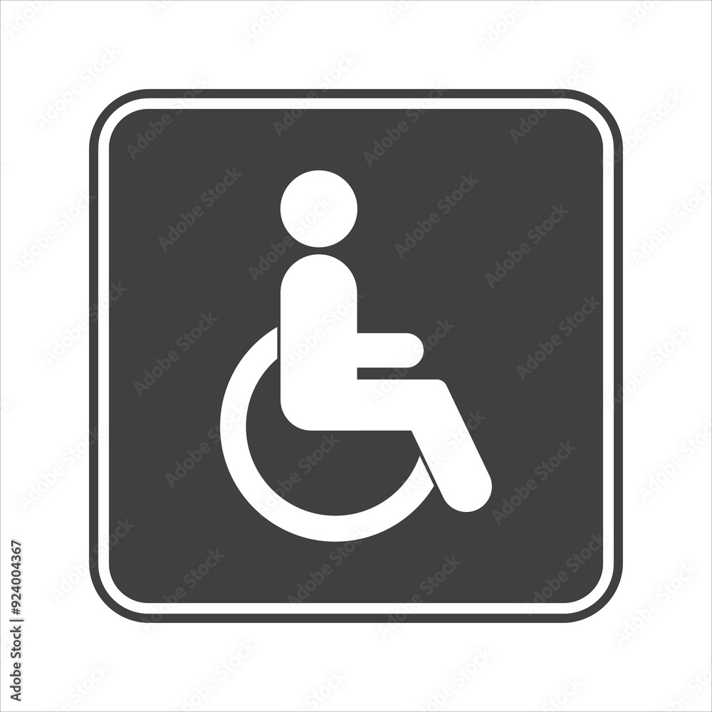 Disabled person icon on a white background. Disabled person icon on a white background.