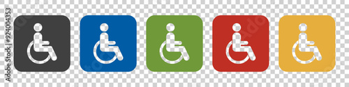 Disabled person icon on a white background.