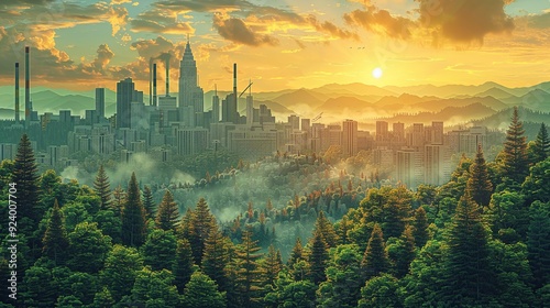 Create a detailed graphic explaining the role of carbon credits in achieving climate goals, featuring their impact on funding green projects and reducing global warming effects. high resolution