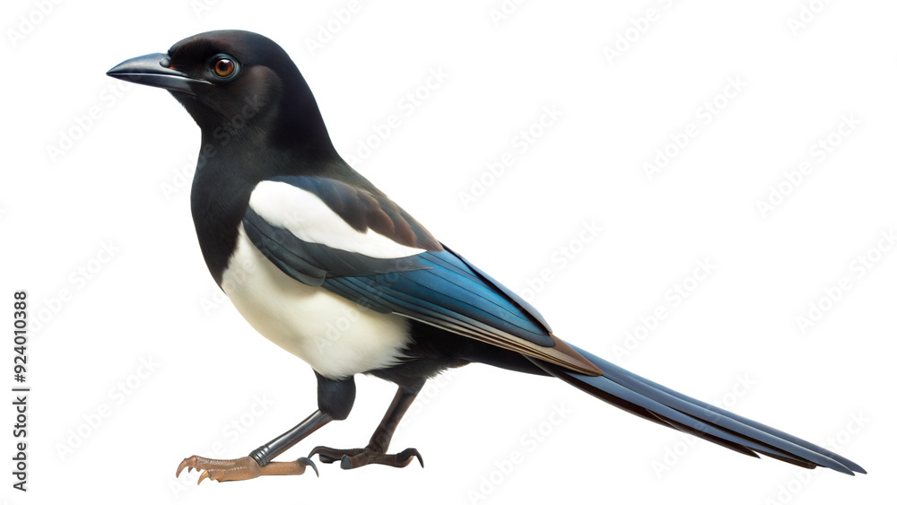 Obraz premium magpie on a transparent background