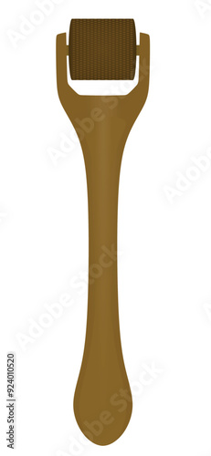 Brown derma skin roller. vector