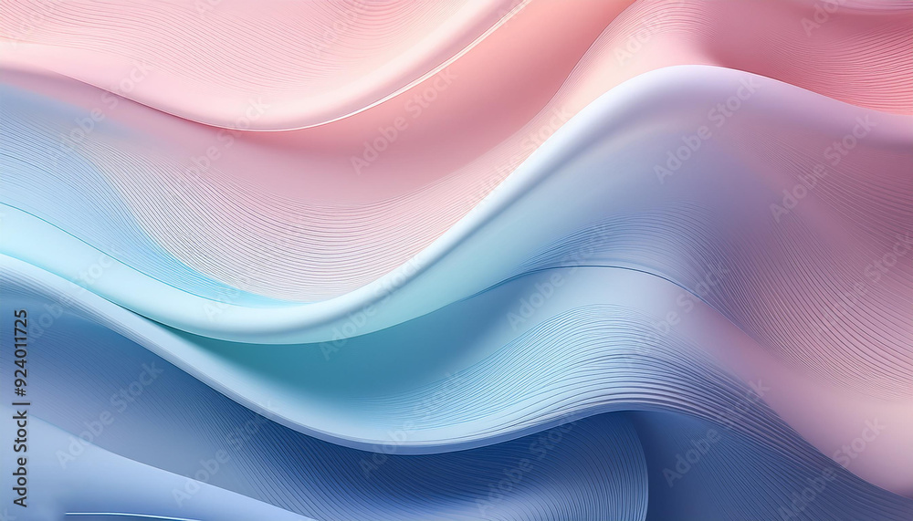 Obraz premium Soft pastel waves gradient abstract background ideal for creating items or apps