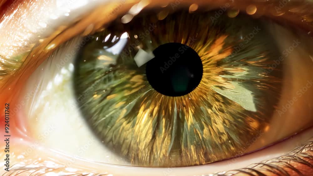 Closeup macro shot of stunning green eye