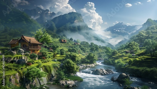 Village natural high definition photography