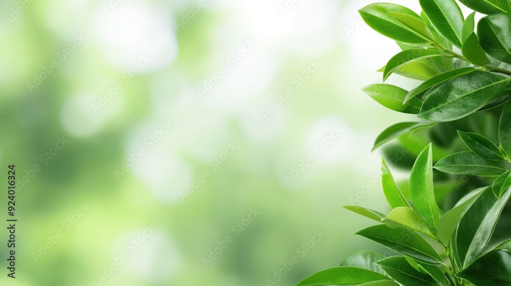 Vibrant green leaves catch the sunlight, creating a refreshing atmosphere in a peaceful garden on a beautiful spring morning Vibrant green leaves catch the sunlight, creating a refreshing atmosphere in a peaceful garden on a beautiful spring morning