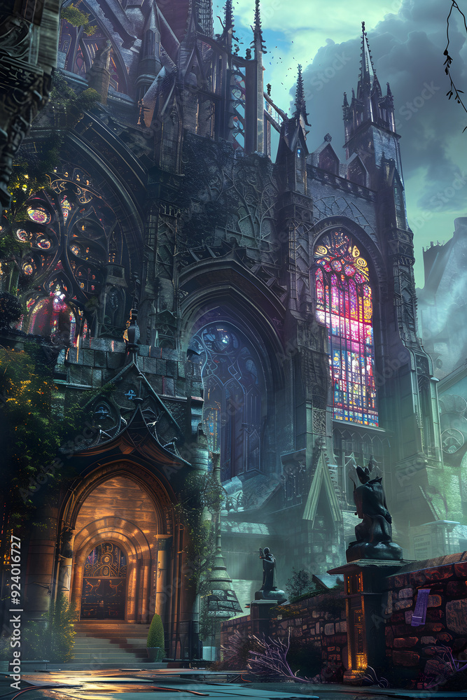 Ethereal Twilight: The Haunting Majesty of a Gothic Cathedral Ethereal Twilight: The Haunting Majesty of a Gothic Cathedral
