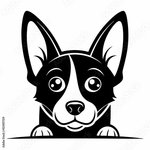 peeking-dog-clipart-silhouettes-vector