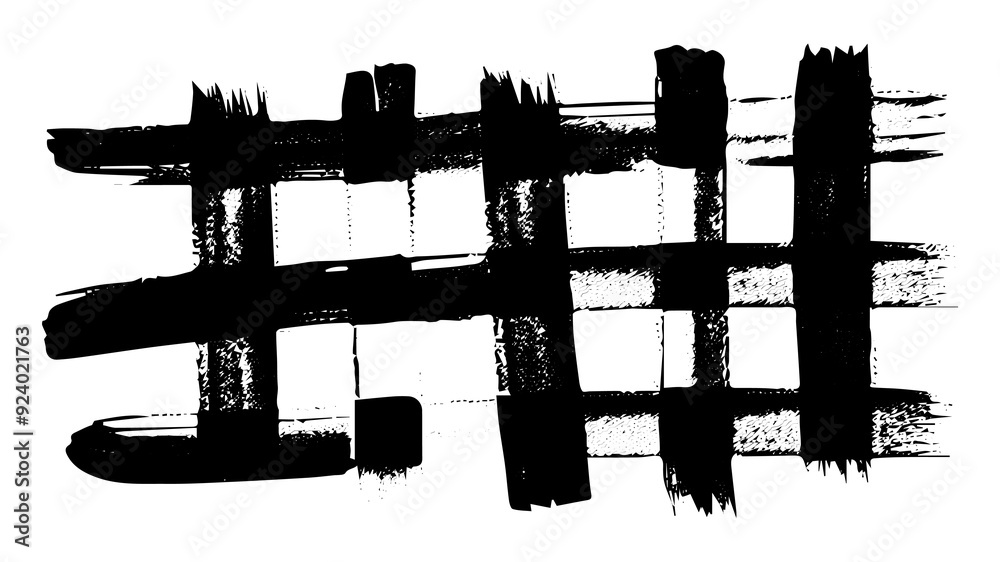 Fototapeta premium PNG grid brush pattern element, transparent background