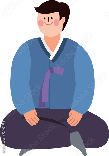 명절에 한복을 입은 남자