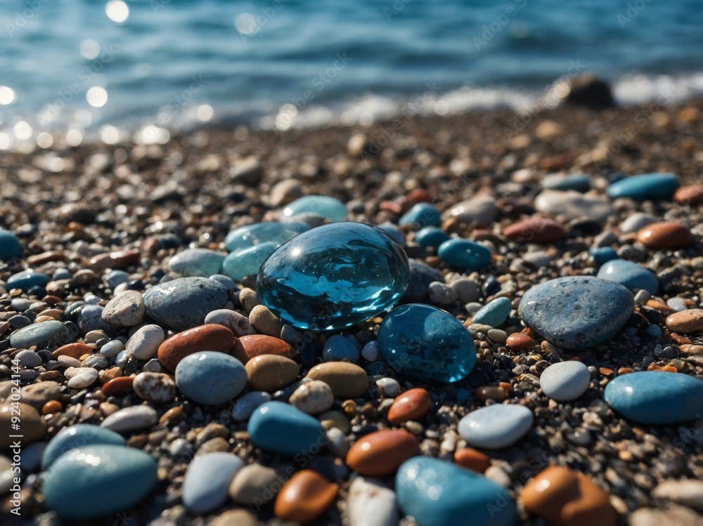 Sea pebbles and the blued Mediterranean Sea in Turkey. Sea pebbles and the blued Mediterranean Sea in Turkey.
