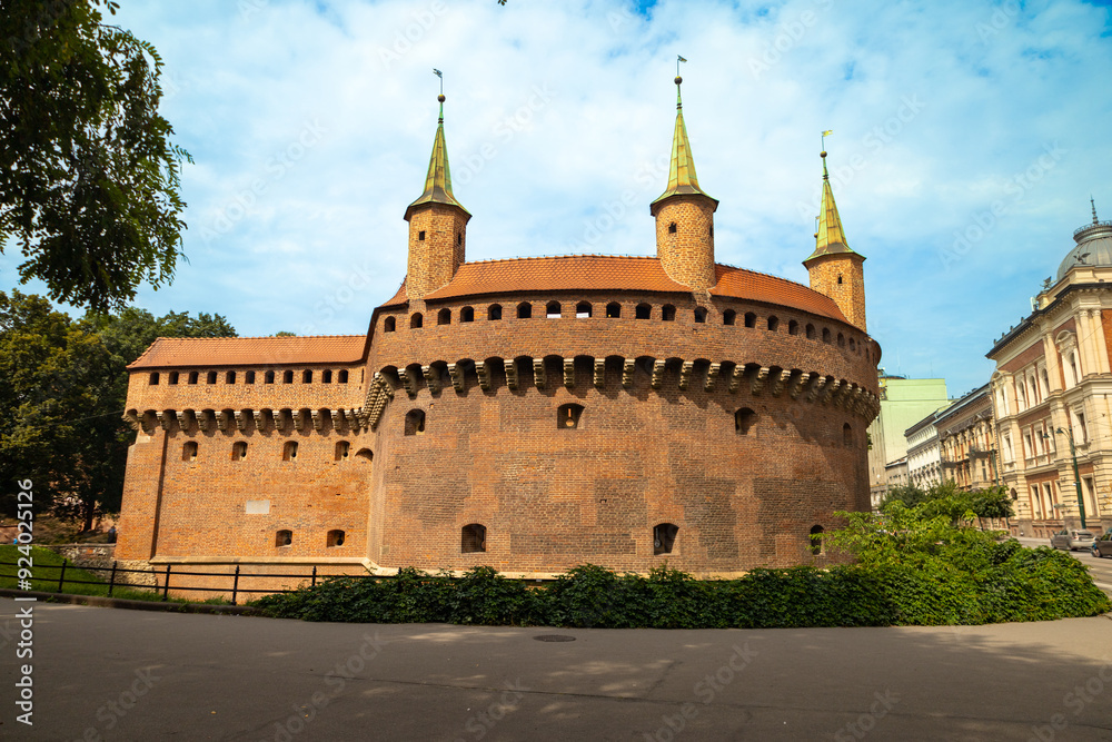 Fototapeta premium Krakow, Poland, Europe, 2 August 2024: Churches and historical buildings in and around the Main Square