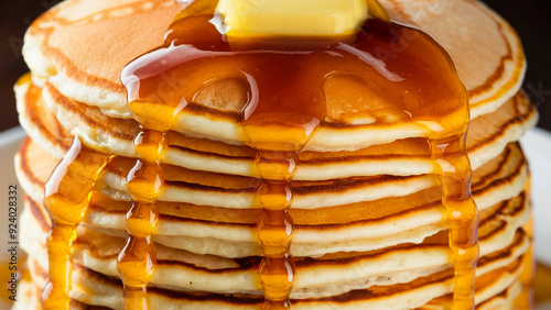 isolated, white, bread, breakfast, plate, dessert, cuisine, gourmet, culinary, minimalist, fork, butter, maple, sweet, knife, syrup, brunch, pancakes, morning, traditional, comfort food, stack, golden photo