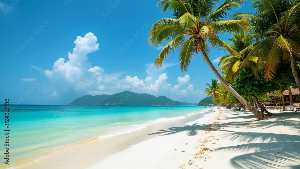beach with palm trees and sky beach with palm trees and sky