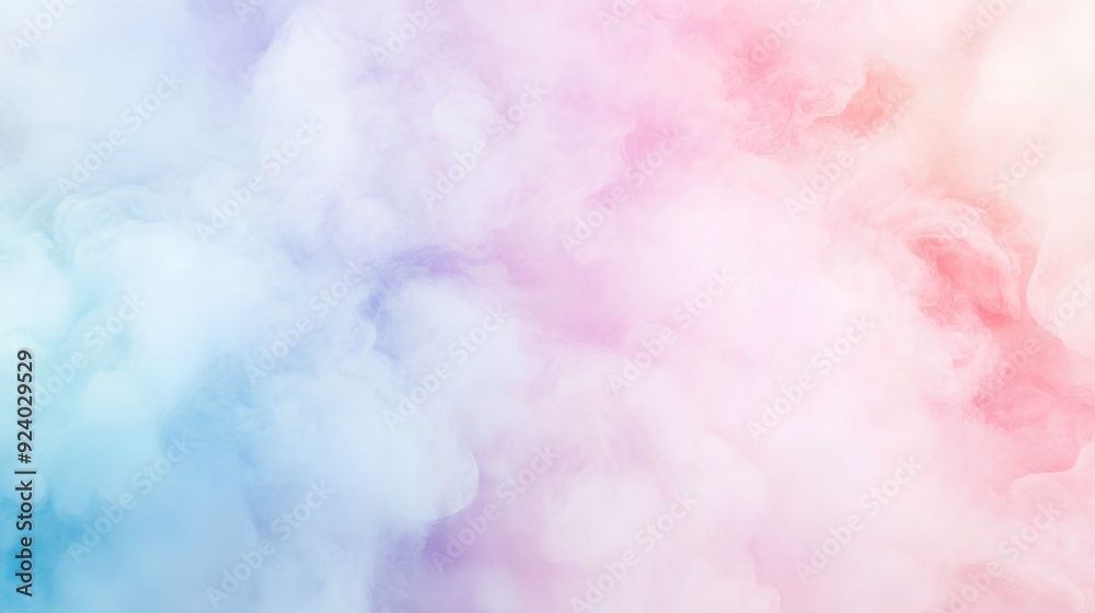 Fototapeta premium a soft, pastel-colored background with a blend of light blue, pink, and white hues. It resembles a cloud of smoke or mist, creating a dreamy and ethereal effect