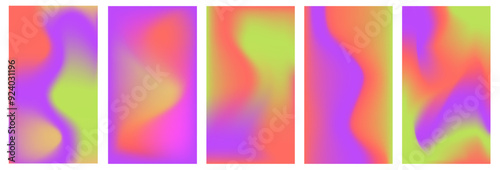 purple orange green gradient pastel colors sof curves and design in vector mesh