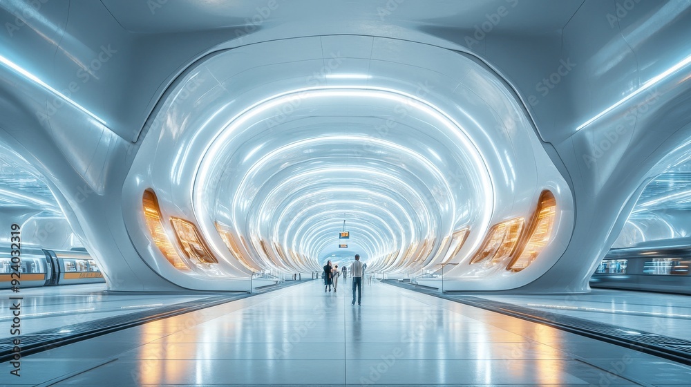 Futuristic Public Transit Hub with Smart Tech: A transit hub enhanced with smart technology for efficiency. Futuristic Public Transit Hub with Smart Tech: A transit hub enhanced with smart technology for efficiency.