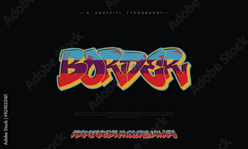 Street Graffiti Tag Font, handwritten Typography vector art. A, B, C, D, E, F, G, H, I, J, K, L, M, N, O, P, Q, R, S, T, U, V, W, X, Y, Z and Arab numerals 0, 1, 2, 3, 4, 5, 6, 7, 8, 9 Graffiti font.