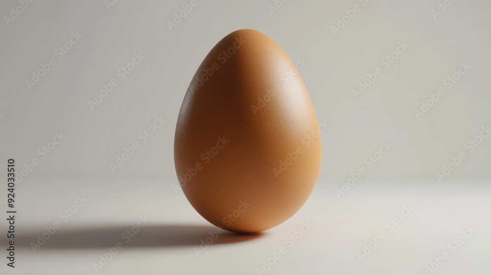 Close-Up Photograph of a Single Brown Egg Against a Neutral Background Close-Up Photograph of a Single Brown Egg Against a Neutral Background