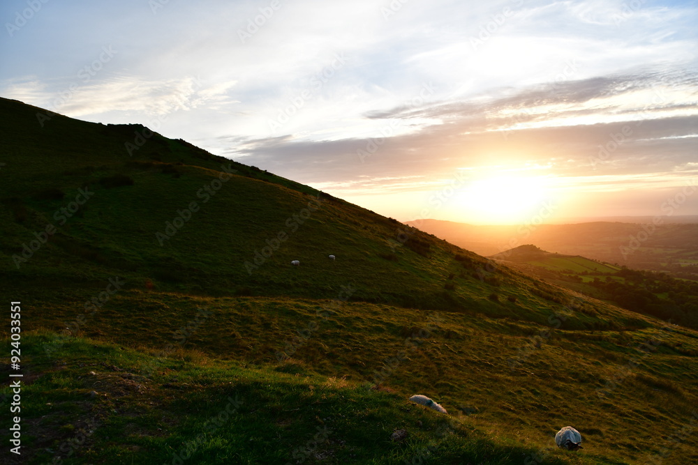 Fototapeta premium Sunset in Galty Mountains, Galtee Mountains, Co. Tipperary, Ireland