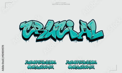 Street Graffiti Tag Font, handwritten Typography vector art. A, B, C, D, E, F, G, H, I, J, K, L, M, N, O, P, Q, R, S, T, U, V, W, X, Y, Z and Arab numerals 0, 1, 2, 3, 4, 5, 6, 7, 8, 9 Graffiti font.