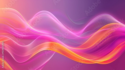 Abstract Colorful Waves on Purple Background