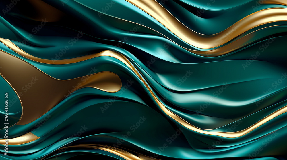 Fototapeta premium abstract background with waves ornament abstract background with gold circles texture wedding art chic luxury glamorous wallpaper pattern