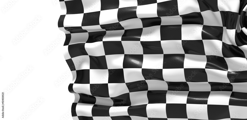 Obraz premium The checkered flag waves in the wind a symbol of victory and the finish line