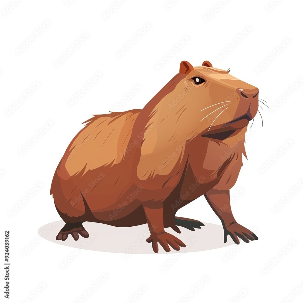 Obraz premium Capybara Metal element animal cartoon isolated whitebackground 16:9