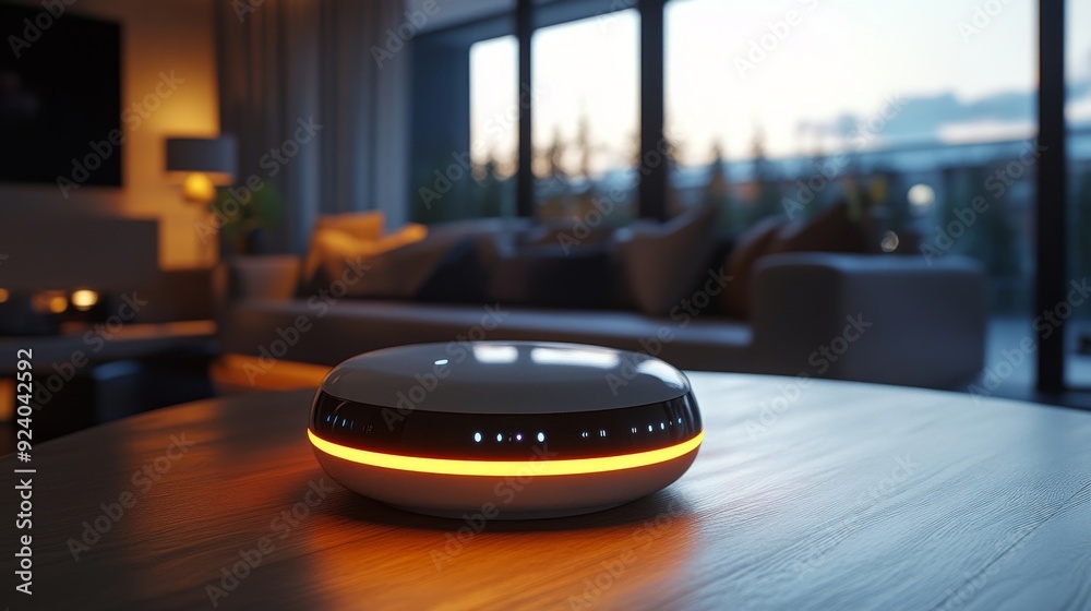 Futuristic Smart Home Hub: A central device managing all smart home functions through AI.