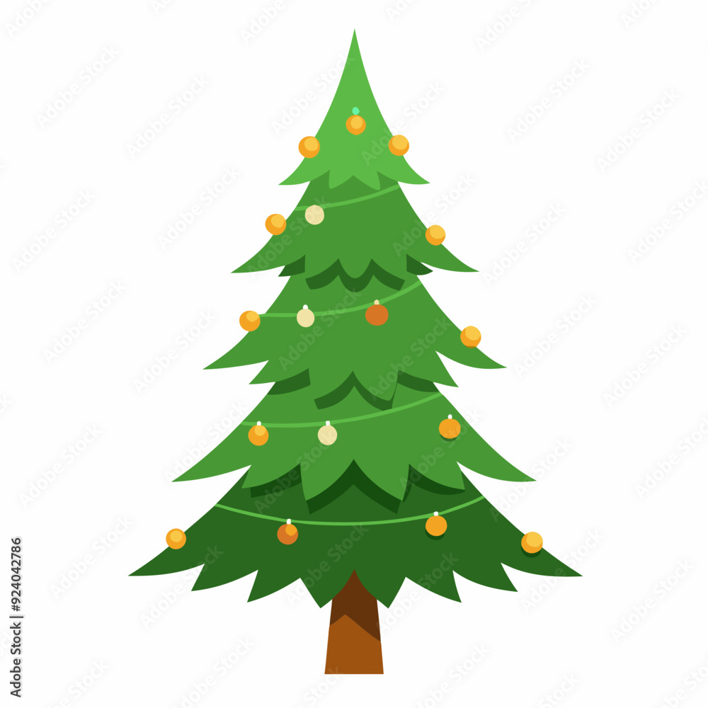 Christmas tree illustration , white background Christmas tree illustration , white background