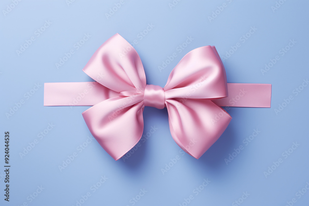 Pink ribbon on blue background Pink ribbon on blue background