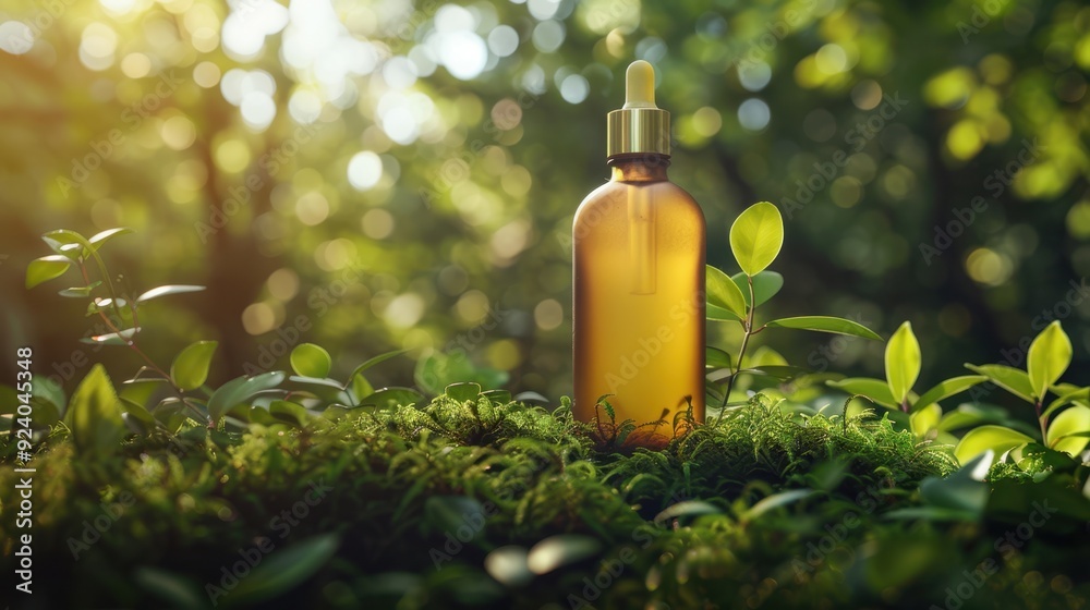 Fototapeta premium The amber dropper bottle