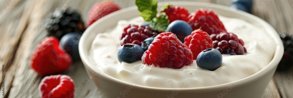 Bowl of yogurt with fruit Bowl of yogurt with fruit