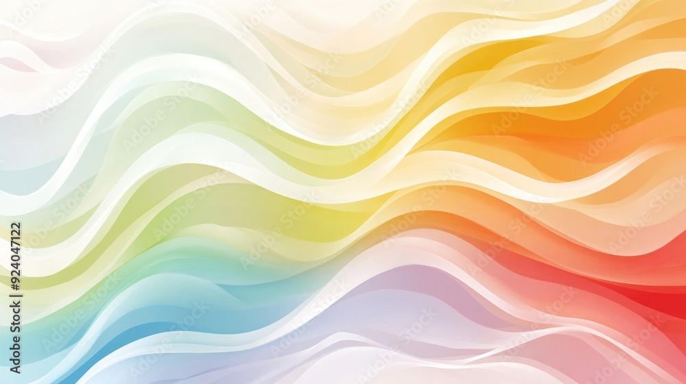 Waves of soft pastel colors blend in an elegant, tranquil arrangement Waves of soft pastel colors blend in an elegant, tranquil arrangement