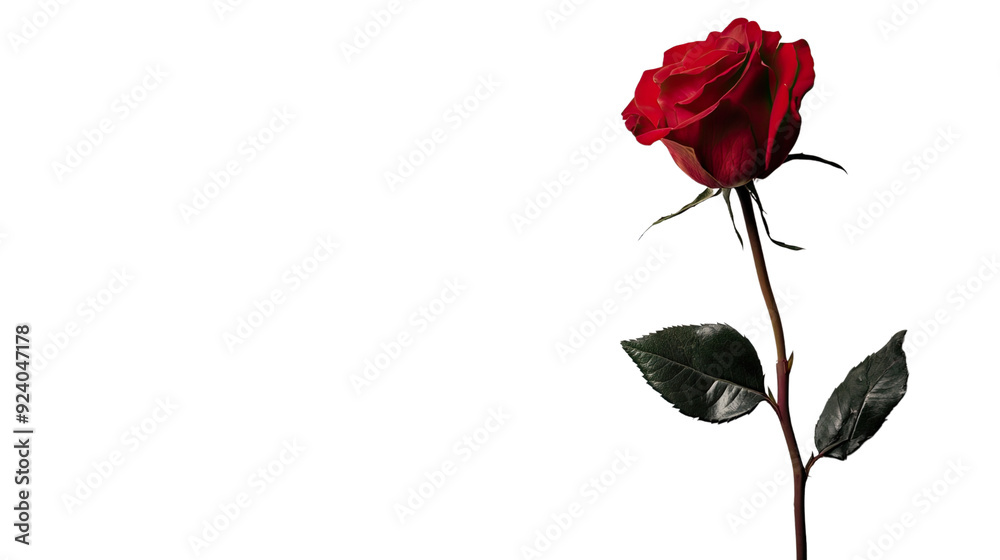 Obraz premium Red rose transparent background