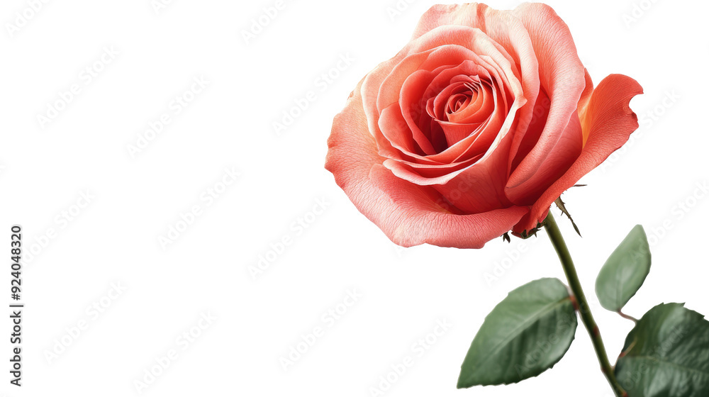 Fototapeta premium Red rose transparent background