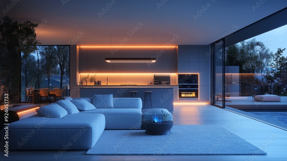 Smart Home with Integrated Energy Management: A home where energy usage is optimized by smart systems. Smart Home with Integrated Energy Management: A home where energy usage is optimized by smart systems.