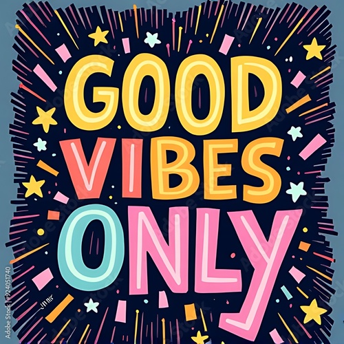 Wallpaper Mural Good Vibes Only (T-shirt Design Motivational Quote, Illustartion,Typography,Banner,Poster) Torontodigital.ca