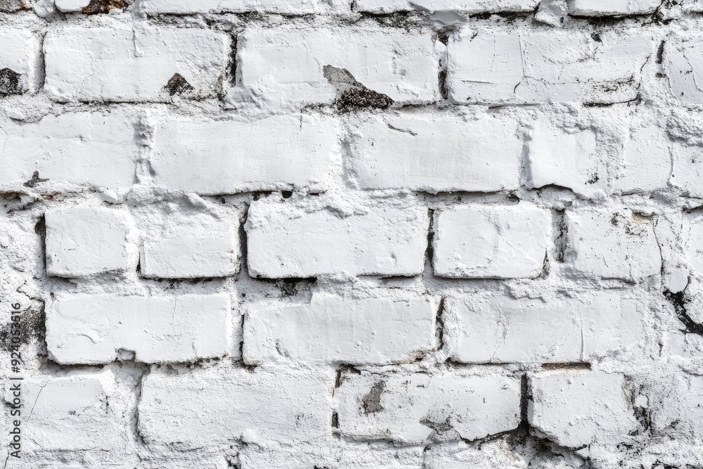 White painted old brick Wall panoramic background , ai White painted old brick Wall panoramic background , ai