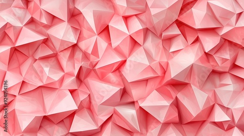  A close-up of a pink and white wall with many small triangles on its sides