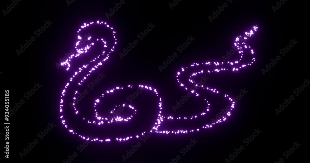 Snake constellation rotating on black background, purple and blue gradient Snake constellation rotating on black background, purple and blue gradient