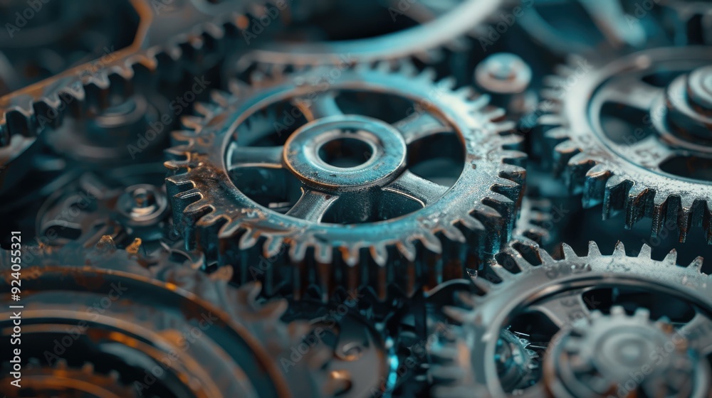 Macro view of metallic cogwheel gears Macro view of metallic cogwheel gears
