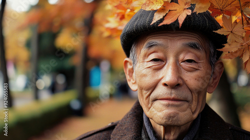 男, 男性, 年配, おじさん, 秋, 紅葉, 森, 公園, man, male, elderly, uncle, autumn, autumn leaves, forest, park