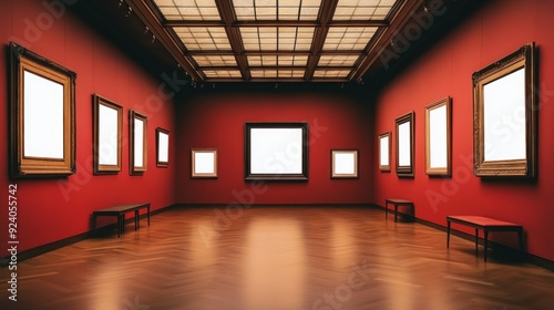 Empty Picture Frames in an Art Gallery photo